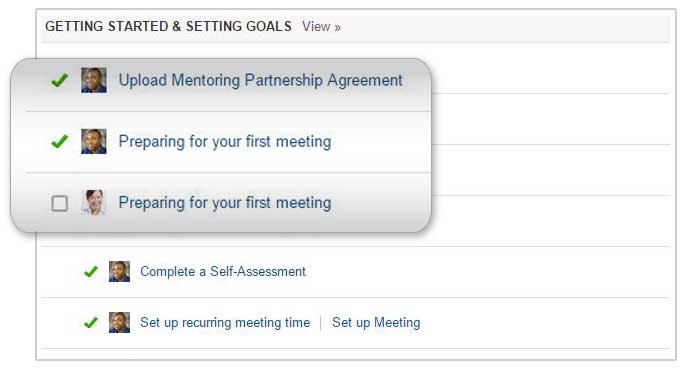Provide a mentoring workflow structure with plans and checklists