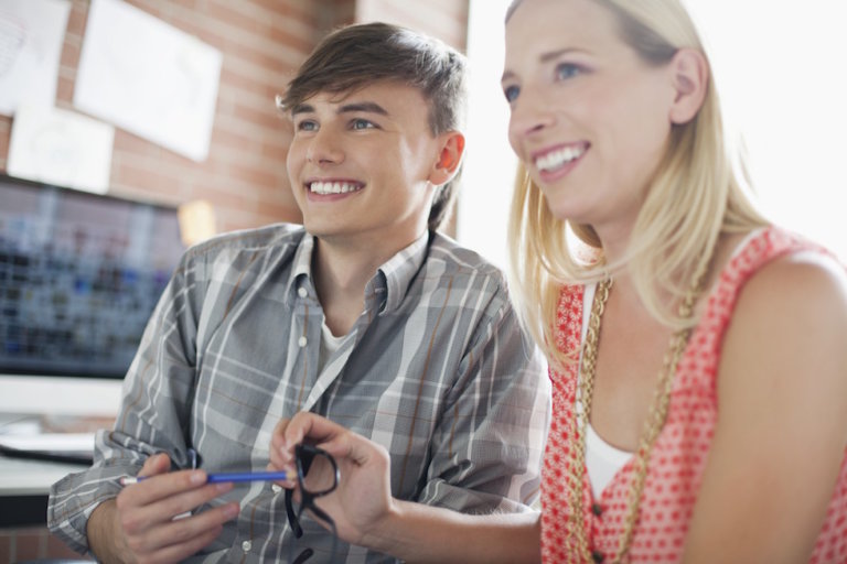 Millennial employees learning together